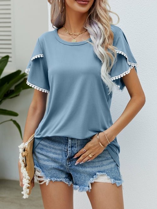 Tulip Sleeve Tassel T-Shirt for Women - Busy Bee Bazaar