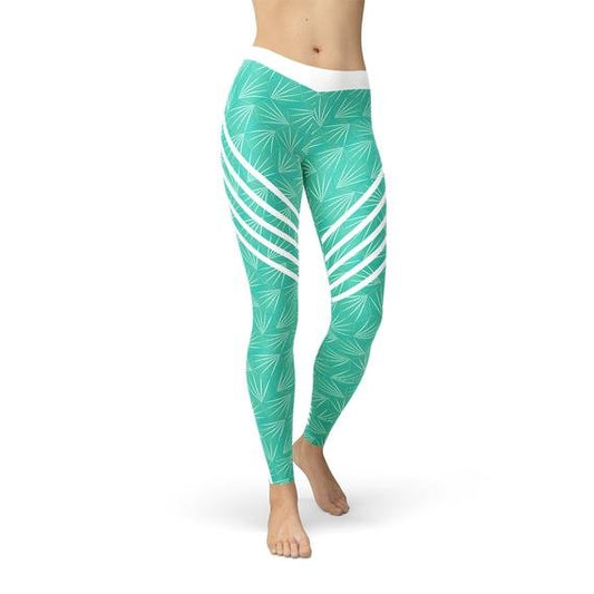 Turquoise Sports Leggings - Busy Bee Bazaar