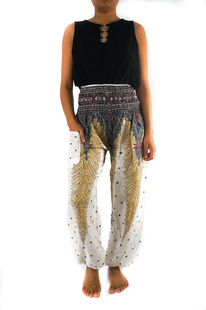 WHITE PEACOCK Women Boho Pants Hippie Pants Yoga - Busy Bee Bazaar