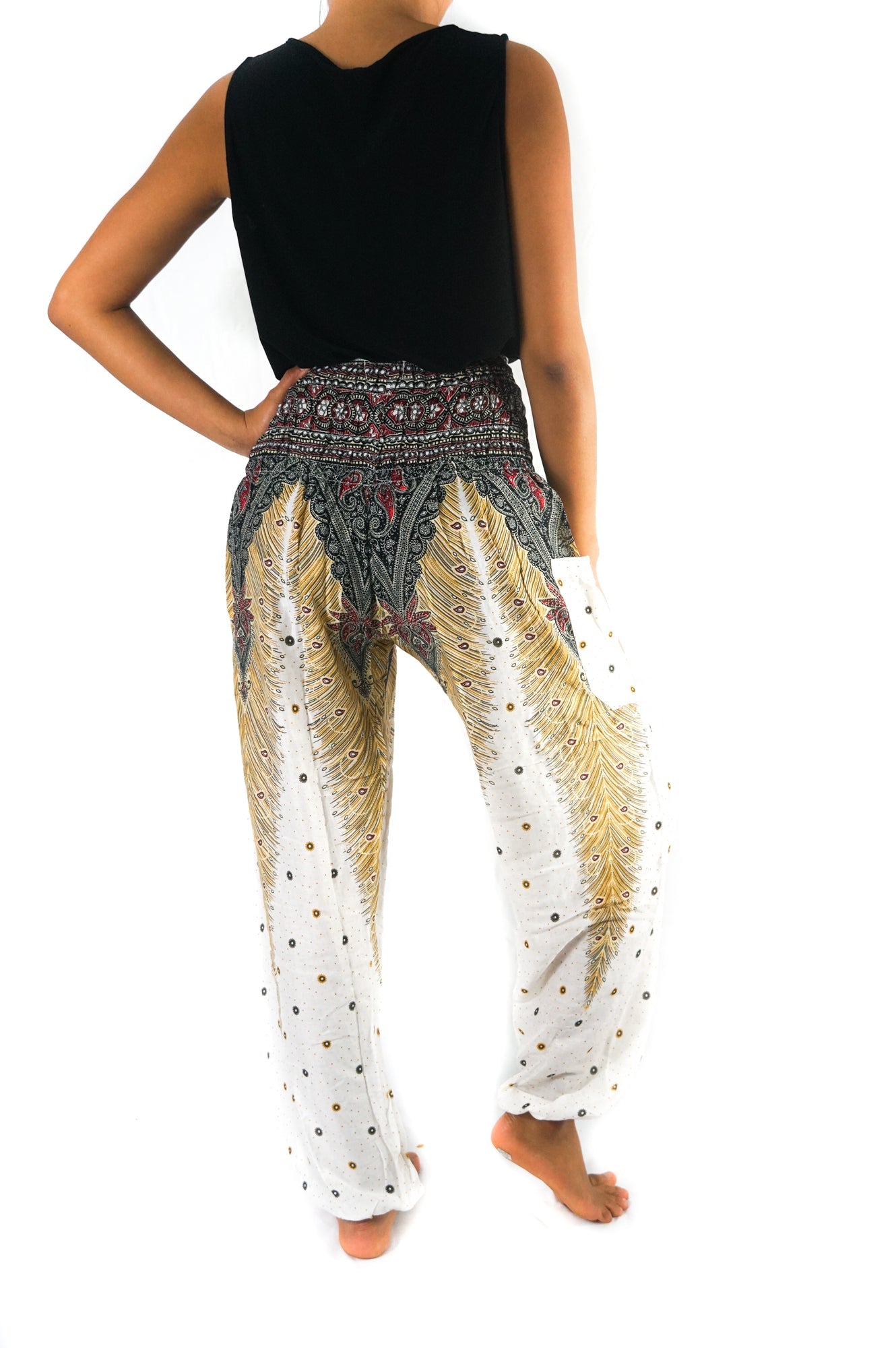 WHITE PEACOCK Women Boho Pants Hippie Pants Yoga - Busy Bee Bazaar