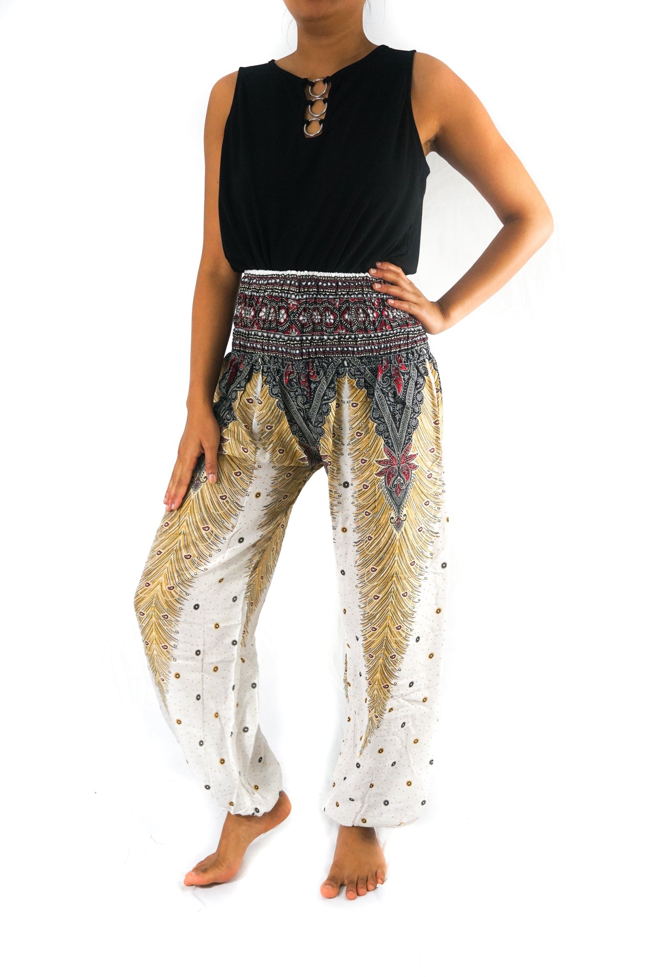 WHITE PEACOCK Women Boho Pants Hippie Pants Yoga - Busy Bee Bazaar