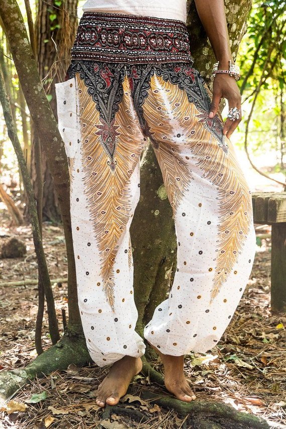 WHITE PEACOCK Women Boho Pants Hippie Pants Yoga - Busy Bee Bazaar