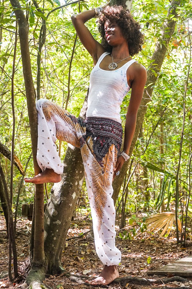 WHITE PEACOCK Women Boho Pants Hippie Pants Yoga - Busy Bee Bazaar