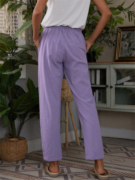 Women's Fashion Lace Up Long Trousers - Busy Bee Bazaar